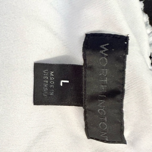 Worthington Black White Geo Maxi Skirt L | Office to Weekend - Picture 3 of 8